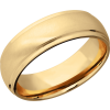 14K Yellow gold 7mm domed band with grooved edges