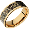 14K Yellow  Gold 7mm flat band with a 5mm inlay of Realtree Advantage Max4 Camo