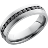 Titanium 6mm domed band with .04ct channel-set eternity black diamonds