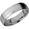 Titanium 6mm flat band with grooved edges
