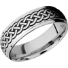 Titanium 7mm domed band with grooved edges and a laser-carved celtic pattern