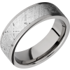 Titanium 7mm flat band with an inlay of authentic Gibeon Meteorite