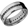 Titanium 8mm beveled band with .04ct channel-set eternity black diamonds