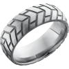 Titanium 8mm domed band with a laser-carved cycle pattern