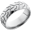 Titanium 8mm domed band with a laser-carved cycle pattern