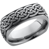 Titanium 8mm domed square band with a laser-carved celtic pattern