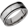 Titanium 8mm flat band with an inlay of authentic Gibeon Meteorite