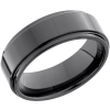 Tungsten Ceramic 8mm flat band with grooved edges