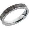 Titanium 4mm flat band with a 3mm inlay of black Carbon Fiber