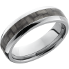 Titanium 6mm domed band with a 3mm inlay of black Carbon Fiber