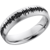 Cobalt chrome 4mm domed band with a laser-carved soundwave