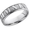 Cobalt chrome 6mm domed band with a laser-carved fingerprint