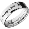Cobalt chrome 7mm beveled band with laser-carved fonts