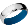 Cobalt chrome 7mm domed band with beveled edges with a Sky Blue Cerakote sleeve
