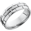 Cobalt chrome 7mm domed band with a brick pattern