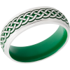 Cobalt chrome 7mm domed band with grooved edges a laser-carved Celtic pattern featuring Cerakote