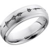 Cobalt chrome 7mm domed band with grooved edges and a laser-carved soundwave