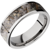 Cobalt chrome 7mm flat band with a 5mm inlay of Kings Desert Camo