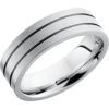 Cobalt chrome 7mm flat band with 2, .5mm grooves