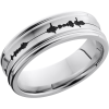 Cobalt chrome 7mm concave band with a laser-carved soundwave