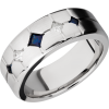 Cobalt chrome 8mm beveled band with 3 sapphires and 2 diamonds