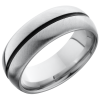 Cobalt chrome 8mm domed band with a 1mm groove down the center of the band