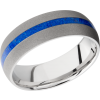 Cobalt chrome 8mm domed band with a mosaic inlay of Lapis