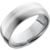 Cobalt chrome 8mm domed band with a 2mm inlay of sterling silver