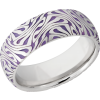 Cobalt chrome 8mm domed band with a laser-carved escher pattern featuring Bright Purple Cerakote in the recessed pattern