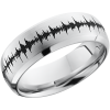 Cobalt chrome 8mm domed band with a laser-carved soundwave