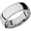 Cobalt chrome 8mm domed band with milgrain detail