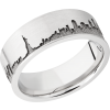 Cobalt chrome 8mm flat band with laser-carved New York skyline