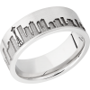 Cobalt chrome 8mm flat band with laser-carved Seattle skyline