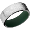 Cobalt chrome 8mm flat band with slightly rounded edges and a Highland Green Cerakote sleeve