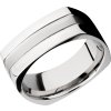 Cobalt chrome 8mm flat square band with 2, .5mm grooves
