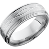 Cobalt chrome 8mm flat band with rounded edges and a laser-carved infinity pattern