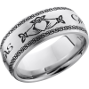 Cobalt chrome 9mm domed band with a laser-carved Claddagh pattern