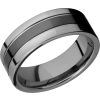 Tungsten and Ceramic 8mm flat band with grooves