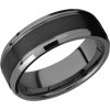 Tungsten Ceramic 8mm flat band with beveled edges