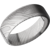 Handmade 7mm Damascus steel beveled band