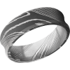 Handmade 7mm Damascus steel beveled band with a concave center
