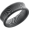 Handmade 8mm flattwist Damascus steel band with a concave center and beveled edges