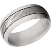 Handmade 8mm Damascus steel domed band with 2, .5mm grooves