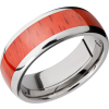 Titanium 8mm domed band with an inlay of Padauk hardwood