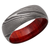Titanium 8mm domed band with a hardwood sleeve of Padauk