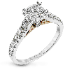 Engagement Ring in 18k Gold with Diamonds