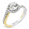 Engagement Ring in 18k Gold with Diamonds