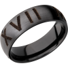 Zirconium 7mm domed band with laser-carved roman numerals