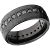 Zirconium 8mm domed band with .06ct bead-set eternity black diamonds