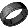 Zirconium 8mm domed band with grooved edges